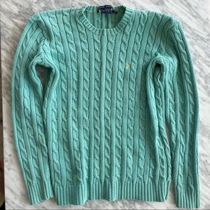 Ralph Lauren blue cable knit sweater XS